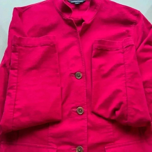 Lands' End Fleece Blazer Raspberry Size 10 - Picture 8 of 11